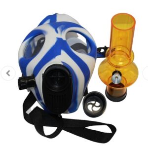 Gas Mask Bong - Blue/White