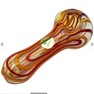 Glass Pipe Tree Glass 4" - Red & Yellow Stripey